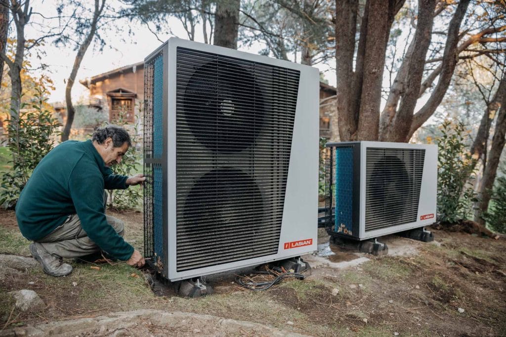 instalación de sistema de aerotermia en la sierra de madrid